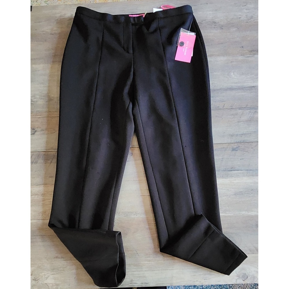 Isaac Mizratti New York NWT Black Straight Leg Dress Pants Women Sz 6 Workwear